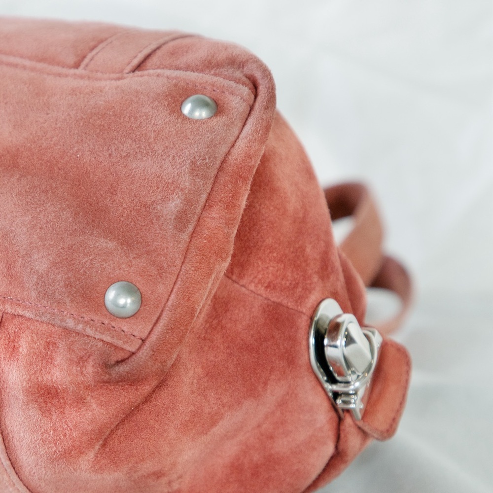 Prada Peach Suede Shoulder Bag - Picture 8 of 13